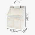 thumbnail image 6 of Tnobhg Wall-mounted Iron Hook Hanging Bag Multiple Pockets Large Capacity Folding Dormitory Book Glasses Wall Hanging Organizer, 6 of 8