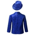thumbnail image 2 of YUUMIN Kids Boys Shiny Sequins Tuxedo Suit Jacket Coat Blazer Halloween Party Festival Dance Blue 8, 2 of 6