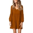 thumbnail image 1 of Vestido túnica de verano para mujer, cuello en V, informal, suelto, fluido, vestidos de cambio de columpio Ormromra, 1 of 1