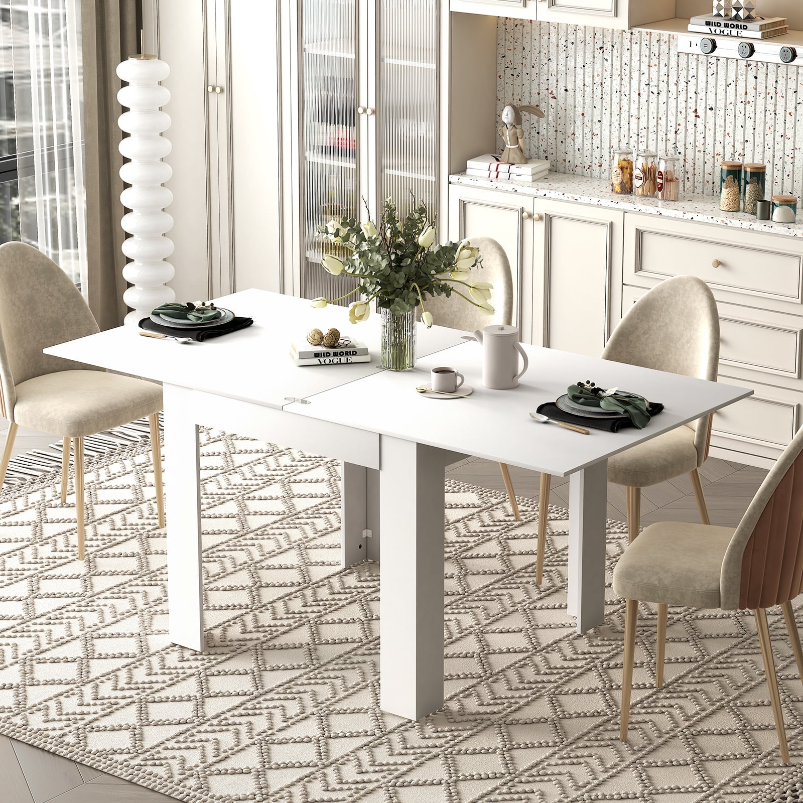 Amazon.com - Zevemomo Expandable Dining Table, Large Wood