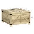 thumbnail image 2 of KWUXIN Farmhouse Coffee Table, 31.5" Square Coffee Table with Storage, Living Room Center Table with Hinged Flip Lift Top and Hidden Space,Oak, 2 of 11