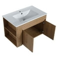 thumbnail image 4 of Modern Bathroom Vanity with Ceramic Basin Solid Wood Frame Storage Cabinet Easy Assembly Bathroom Accessories, 4 of 12