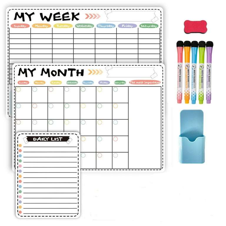 Magnetic Chore Chart Chalkboard & Reusable Dry Erase Calendar Set –  Organizational Reward Planner - Family Planning Board - Kids Responsibility  Reward Cleaning Chart - Walmart.com