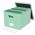 thumbnail image 1 of Caja organizadora de archivos Oterri Letter Legal, portátil, verde menta, 1 of 6
