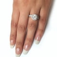 thumbnail image 3 of Pompeii 2 3/4Ct Halo Diamond Engagement Wedding Ring Set 14k White Gold Lab Grown, 3 of 4