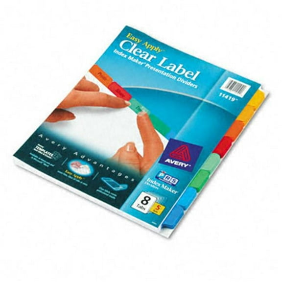 Avery  Index Maker Divider with Multicolor Tabs Eight-Tab Letter Five Sets per Pack