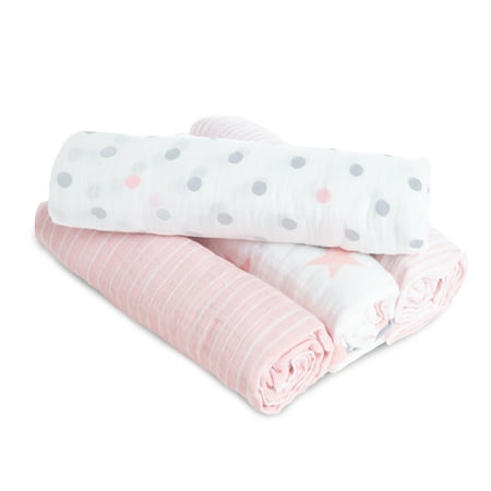 UPC: 0842332114273 | Aden + Anais™ Essentials Cotton Muslin Swaddle Blanket Doll Girls Infants 4-Pack