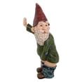 thumbnail image 1 of Estatua de gnomo Willy el gnomo de jardín que hace pis para adornos de césped, decoraciones de interior o exterior - Gnomos divertidos rojos y verdes, 1 of 5