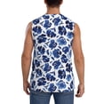 thumbnail image 4 of Haiem Men's Blue Ink Flowers Print Tank Tops Summer Sleeveless Cut Off Workout T-Shirts Fitness Vest Athletic Undershirts-XX-Large, 4 of 8