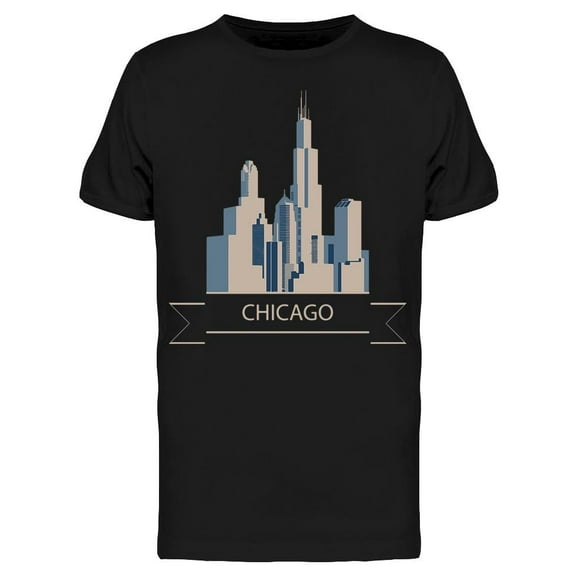 Chicago Buildings Silhouette T-Shirt Men -Image by Shutterstock, Male Small