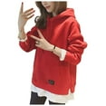 thumbnail image 2 of XINXIAOO Women's Hoodies Sweatshirts Long Sleeve Hoodie for Women Pullover Oversized Hoodie for Women Red Sweater Fall Clothes for Women Daily Wear, 2 of 3