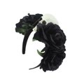 thumbnail image 3 of Tocado de aro de pelo de calavera para fiesta de Halloween, aro de pelo de rosa simulado Wmkox8yii fajkfhkj5894, 3 of 8