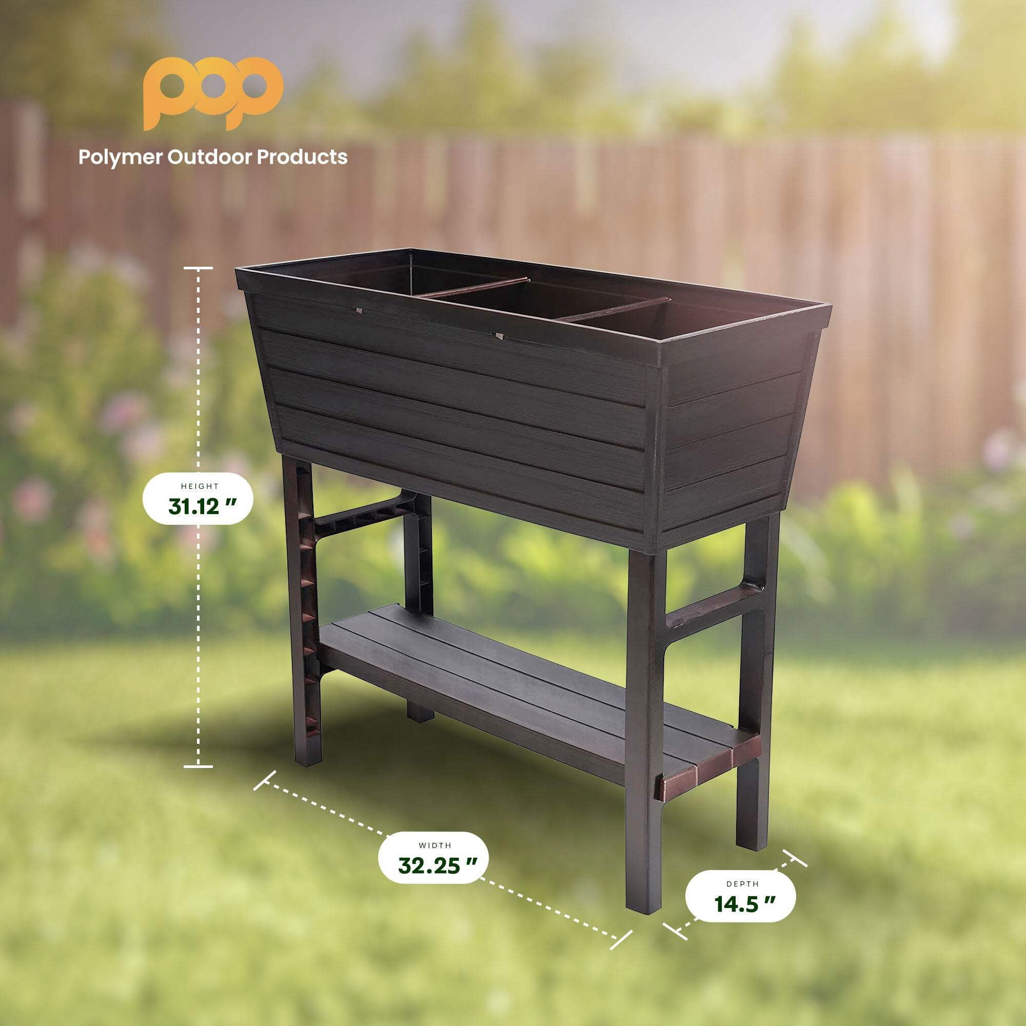 ELVTD GRDN BX RCT 31.12"(Pack of 1)