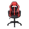 thumbnail image 3 of Pemberly Row Gaming Chair in Black Faux Leather with Red Accents, 3 of 9