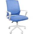 thumbnail image 2 of Escritorio Minimalista de Madera Natural y Silla Ergonómica Houzer Azul Ajustable, 2 of 7
