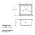 thumbnail image 4 of 21 in. Undermount Single Bowl Workstation Kitchen Sink in White Quartz Composite Round Corner with Bottom Grid, 4 of 11