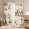 thumbnail image 2 of Homewish Western Cowboy Blackout Curtains Set of 2 (52x84 Each) for Female Men,Farmhouse Horse Cow Window Curtains,Retro Vintage Curtains and Drapes,Microfiber Bedroom Decor, 2 of 6