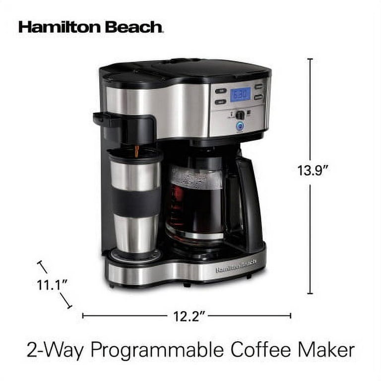 Free Shipping! Hamilton Beach 2-Way Coffee Maker, Single-Serve or 12 Cups, Glass Carafe, Black, 49980Z - Walmart.com Free Shipping! Hamilton Beach 2-Way Coffee Maker, Single-Serve or 12 Cups, Glass Carafe, Black, 49980Z - Walmart.com