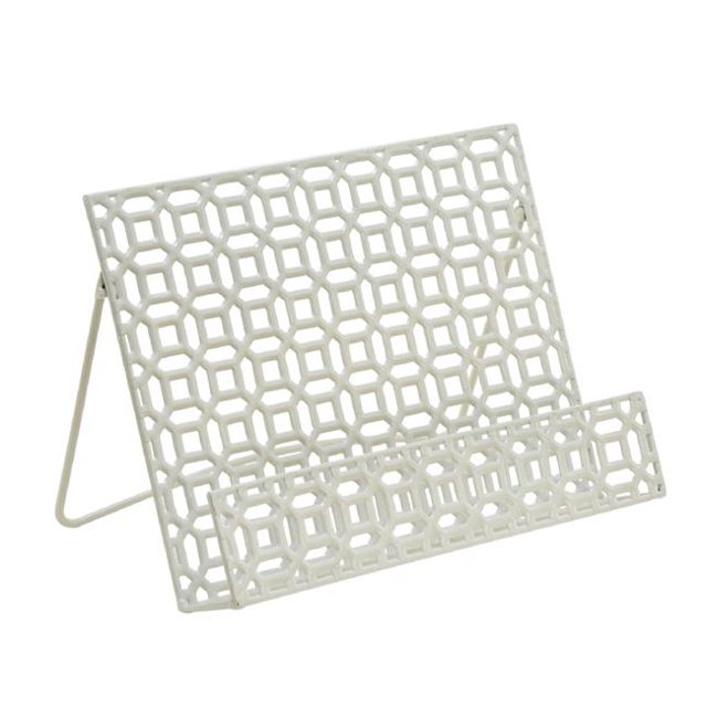 Tripar International 20597 Cream Metal Geometric Cookbook Stand