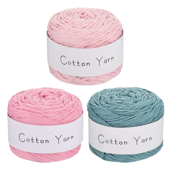 Uxcell Crochet Yarn Knitting Yarn 100% Cotton Chunky Yarn for Hand Knitting, Blanket Yarn for Crafts