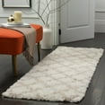 thumbnail image 2 of SAFAVIEH Indie Careen Geometric Polyester Shag Area Rug, Ivory/Mushroom, 8' x 10', 2 of 7