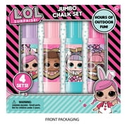 MGA LOL Surprise! 4pk Jumbo Chalk Set includes 4 Jumbo Chalk Sticks and 4 Jumbo Chalk Holders
