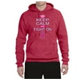 thumbnail image 2 of Keep Calm and Fight On Breast Cancer Awareness Unisex Graphic Hoodie Sweatshirt, Vintage Heather Red, 2XL, 2 of 3