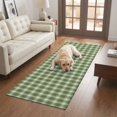 thumbnail image 2 of Hallway Runner Rug 2'x6', Green Gingham Kitchen Runner Rugs Non-Slip Carpet Mats, Farmhouse Buffalo Plaid Checkered Bedside Rugs Runners Washable Floor Carpet for Bathroom Laundry Room, 2 of 8