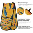 thumbnail image 2 of Yayeee Double Oven Mitt Kitchen Heat Resistant Baking 35" x7" Quilted Glove, Yellow Sardines Pattern, 2 of 6
