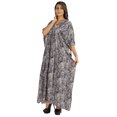 thumbnail image 3 of Moomaya Robe de Nuit Longue Maxi pour Femmes, Cache-Maillot Imprimé à Manches Kimono, Maxi Kaftan, Robe de Nuit, Vêtement de Nuit, 3 of 6