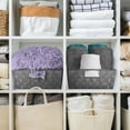 thumbnail image 6 of Sorbus Woven Basket Bin Set - Shelf Storage Tote Baskets for Household Items - Stackable with Woven Straps & Built-in Carry Handles (Gray), 6 of 7