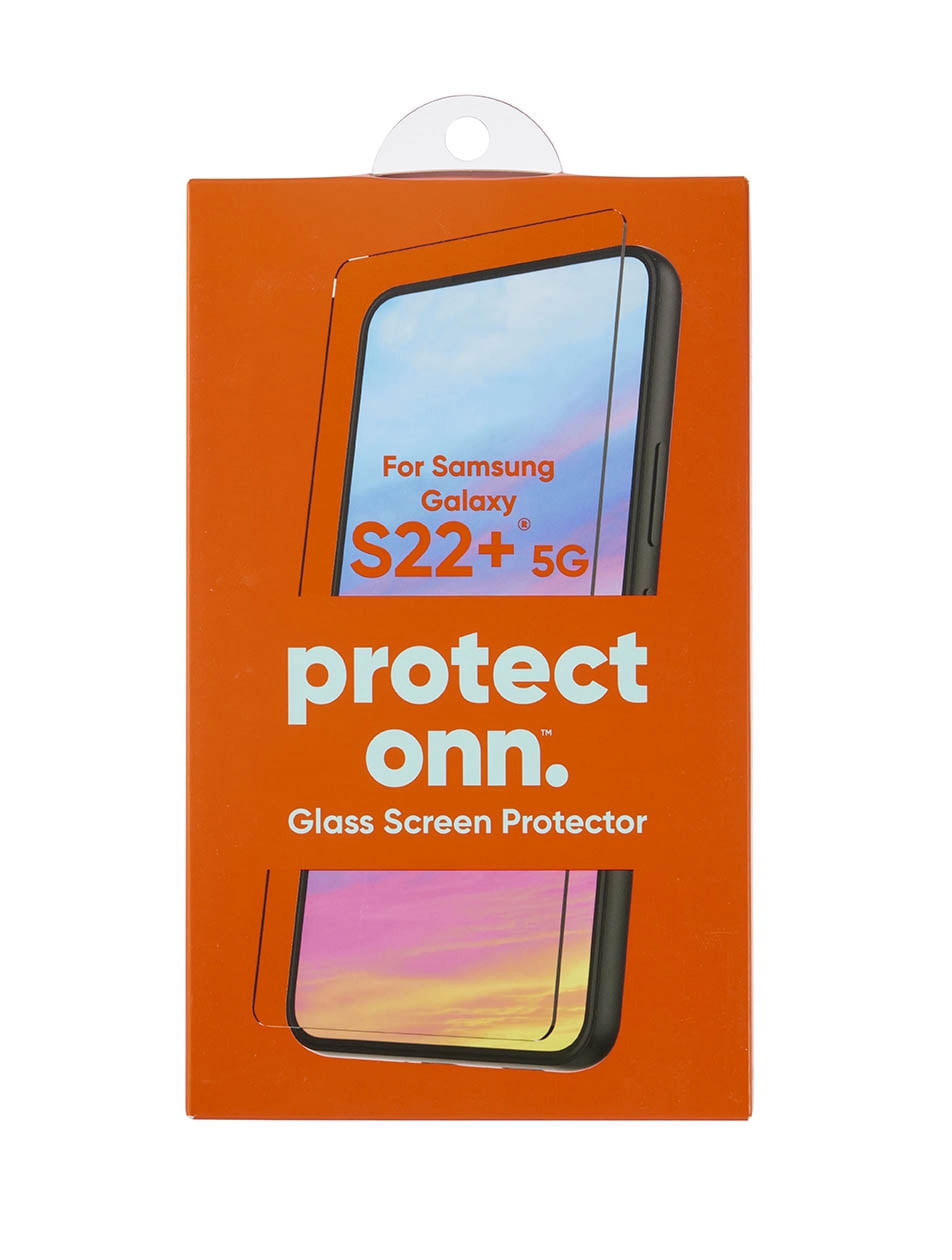 onn. Glass Screen Protector for Samsung Galaxy S22+ 5G
