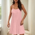 thumbnail image 2 of Cinvoph Robe d'Été pour Femmes à Encolure Carrée, à Volants, à Bretelles Spaghetti, Sans Manches, Mini-Robe, Robe de Plage pour Vacances et Fêtes, 2 of 6