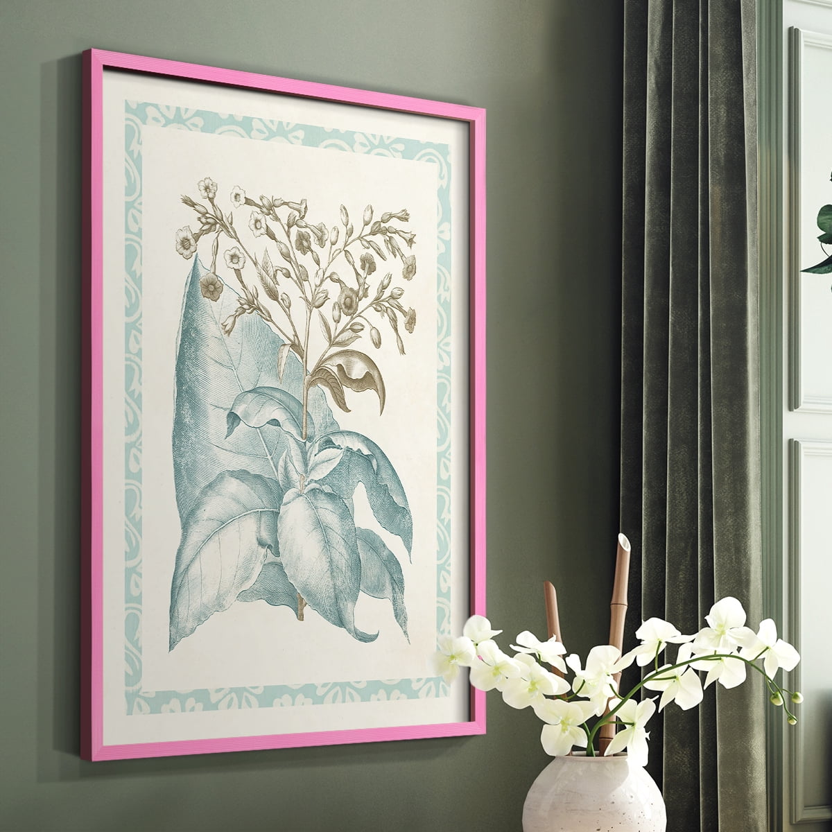 Willow Blue Besler I Framed Print - Solid Wood in Single Picture Frame Solid Wood 2 Framed Print