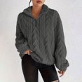 thumbnail image 2 of Womens Fuzzy Sweater Oversized 1/4 Zip Pullover Plush Sherpa Sweatshirts Long Sleeve Loose Casual Winter Tops (S, Gray), 2 of 7
