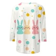 thumbnail image 4 of VKOYWKM Easter Shirts for Women Cute Bunny Rabbit Eggs Graphic Tees Casual 3/4 Length Sleeve Women Tops Loose Fit Crew Neck Easter Tshirts, 4 of 5