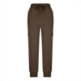 thumbnail image 3 of Joggers For Women Hiking Pants Lightweight Cargo Joggers Quick Dry Golf Travel Track Pants With Zipper Pockets Brown 3X-Large, 3 of 6