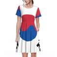 thumbnail image 1 of Bixox Robe d'Été à Manches Courtes pour Femmes Robe Ample Longueur Genou avec Poches-Corée, 1 of 7
