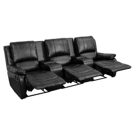Allure Leather Size Chart (Flash Furniture Allure Series 3-Seat Reclining Pillow Back Leather Theater Seating Unit with Cup)
