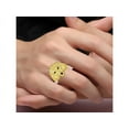 thumbnail image 2 of RYLOS Gold Plated Silver Lion Head Ring Color Stone Birthstones Eyes and Mouth Fun Designer Rings Sapphire Jewelry Size 10, 2 of 8