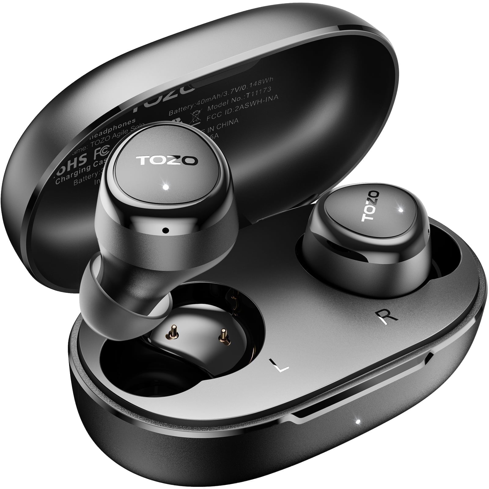TOZO Agile Solo Mini Wireless In-Ear Light Weight Earbuds Bluetooth 5.3, IPX4 Waterproof, Black