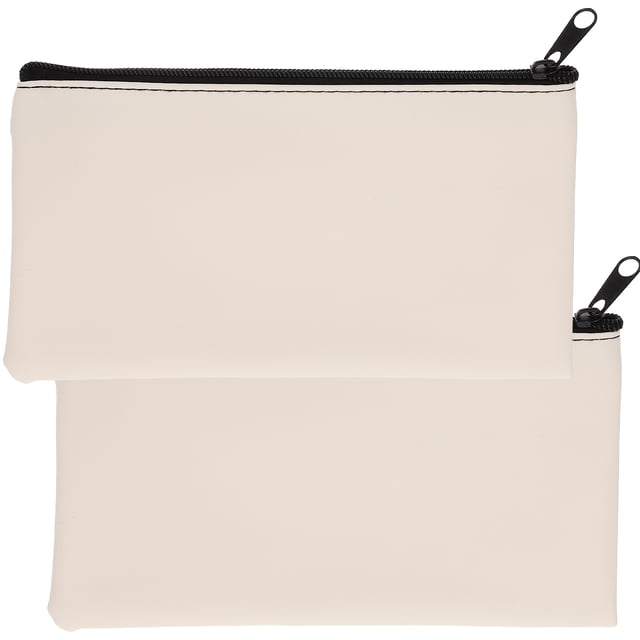 2pcs File Bags Zipper Bill Organizers Large Capacity Cash Bag with Zipper PU Leather Bill Storage Bags