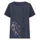 thumbnail image 4 of Xuyuer Women's Spring And Summer Block Print Round Neck Button Short Sleeve Casual T-Shirt, 4 of 5