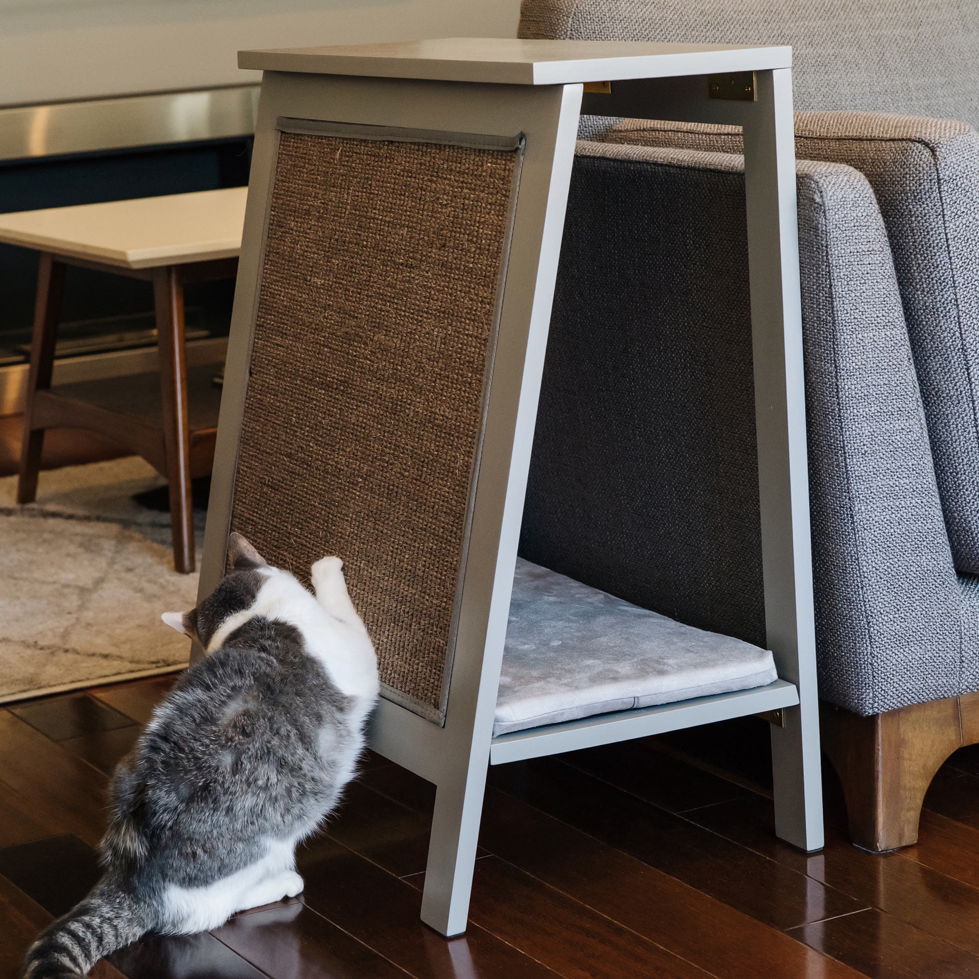 The Refined Feline, A-Frame Cat Bed, Smoke