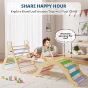 BlueWood Pikler Triangle Set Indoor Jungle Gym Foldable Wooden 8-in-1 3-Piece