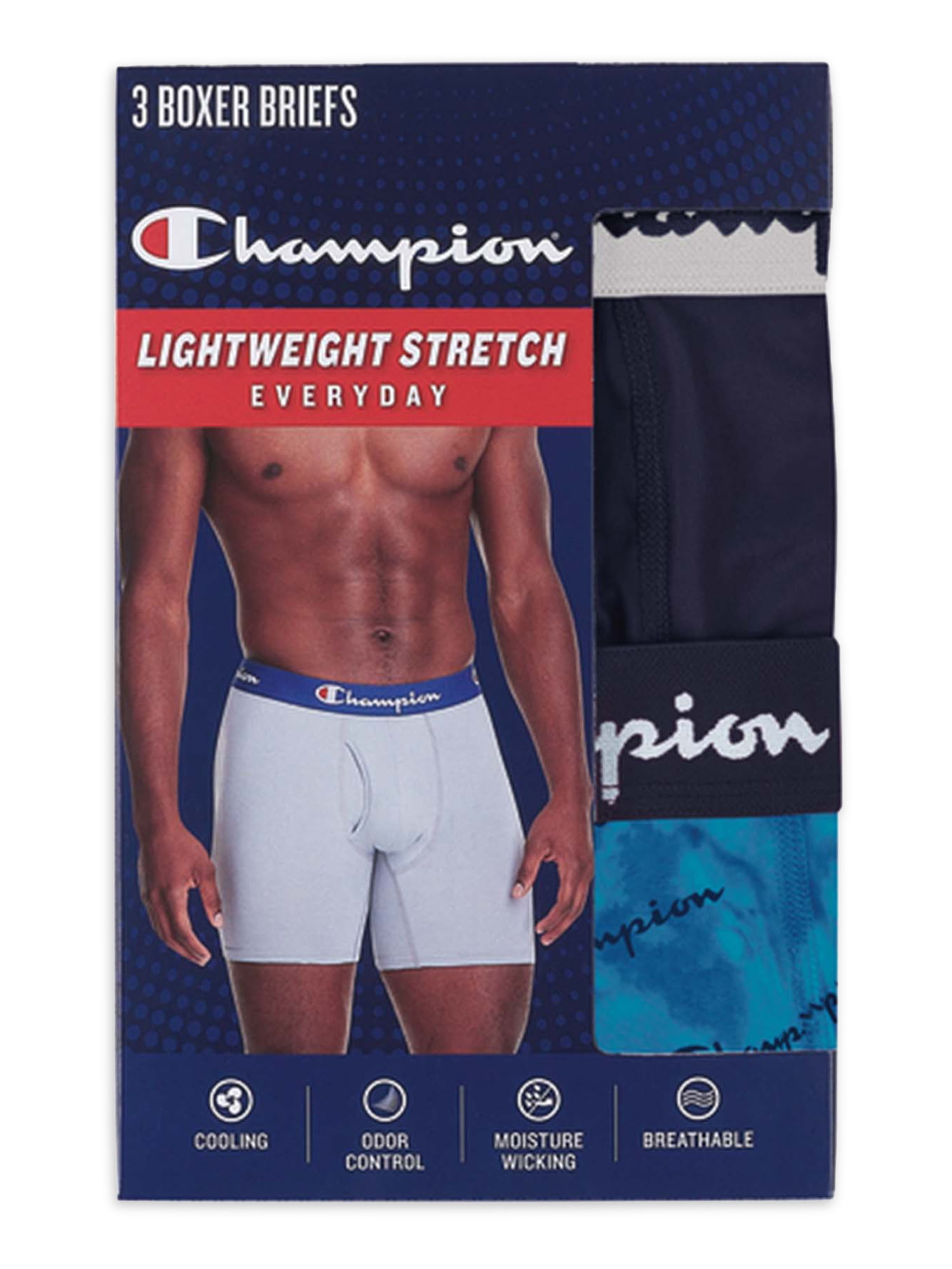 Men's Everyday Comfort Boxer Briefs Pack, Moisture Wicking, Cotton Stretch,  3-Pack