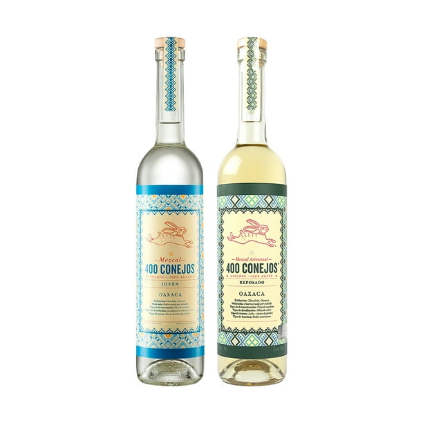 Pack Mezcal 400 Conejos Joven 700ml + Mezcal 400 Conejos Reposado 700ml