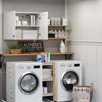POLIHOME White Wall Mounted Cabinets with 2 Doors and Shelves, 24inch