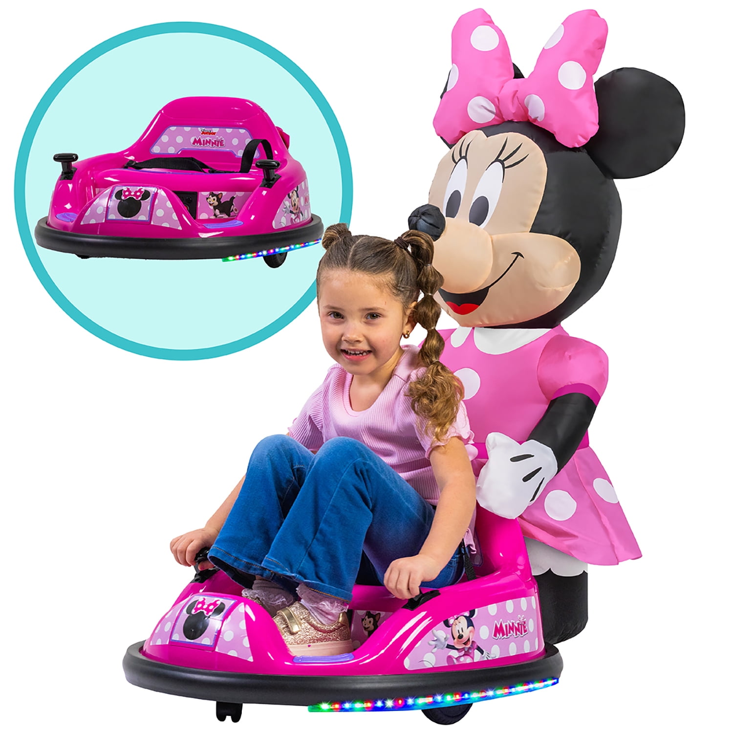 Minnie Mouse 6V ImaginAir Ride on Bumper Car with Inflatable Minnie Character and Rechargeable Battery