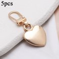 thumbnail image 1 of 5pcs Zippers Puller Heart Shape Detachable Metal Zipper Slider Pull Replacement Repair Kits for Coats Jackets Pants Luggage, 1 of 6